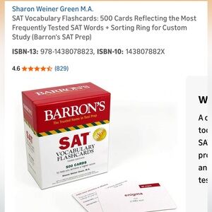 Barron's SAT Vocabulary Flashcards - Red and White